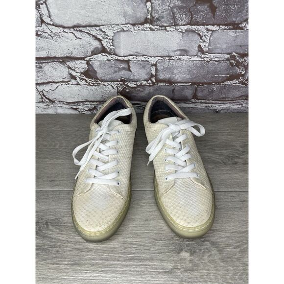Massimo Dutti White Leather Snake Skin Embossed Trainers Shoes Women Sz 39EU/8.5 - Picture 12 of 16